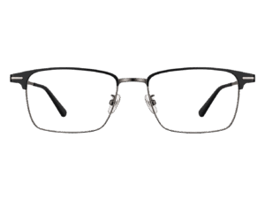 Monture Browline Moderne Noir & Gris